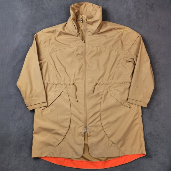 Lululemon Jackets & Blazers - Lululemon Relaxed Fit Rain Shell Jacket Womens Medium Beige Drawstring FLAWS